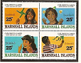 Маршаллы, Дети, 1990, 4 марки-миниатюра